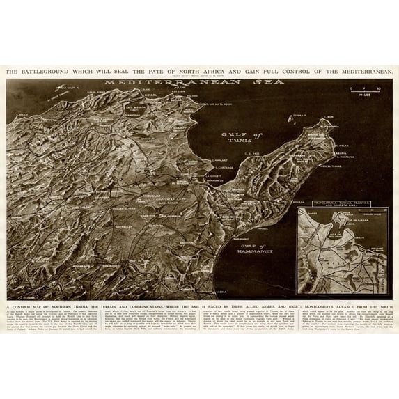 Map Of Northern Tunisia By G. H. Davis Poster Print By ?? Illustrated London News Ltdmary Evans