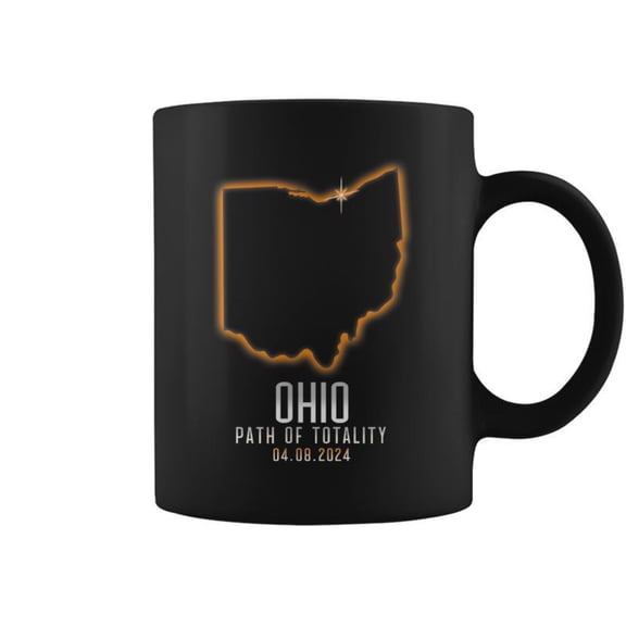 Map Of Ohio Path Of Totality 4824 Total Solar Eclipse Coffee Mugs