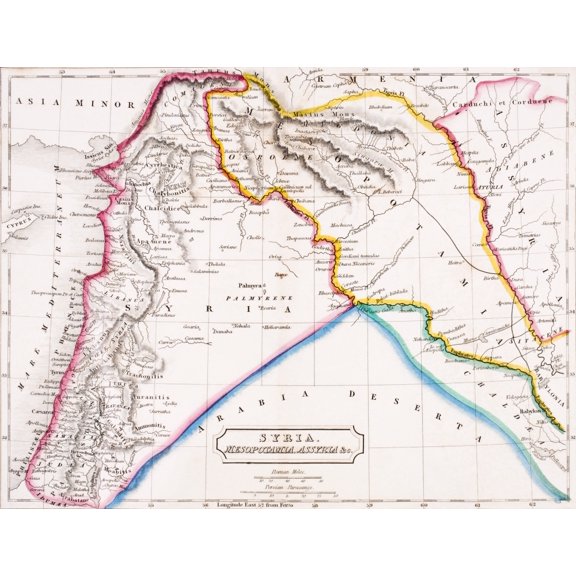 Map Of Syria Mesopotamia Assyria From The Atlas Of Ancient Geography By Samuel Butler Published London Circa 1829 by Ken