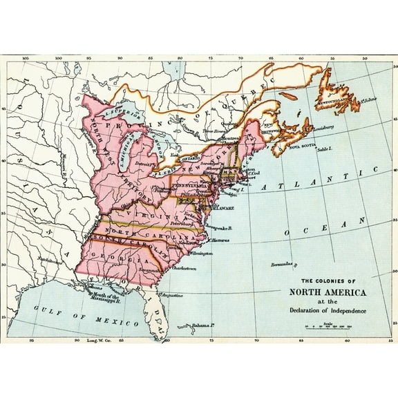 Map Of The Colonies Of North America At The Declaration Of Independence 1776 From The Book Short History Of The Englis 1