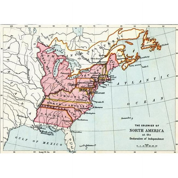 Map Of The Colonies Of North America At The Declaration Of Independence 1776 From The Book Short History Of The Englis 1