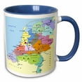 thumbnail image 1 of 3drose, Map of the Netherlands, 15oz Two-tone Blue Mug, 1 of 6