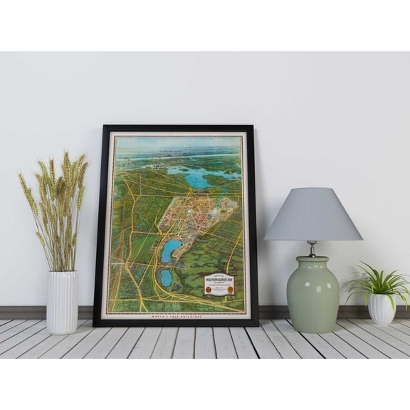 Map Of The New York World's Fair And Approaches (Vintage USA Poster) Hi-Res Giclée Art Print, Poster Only
