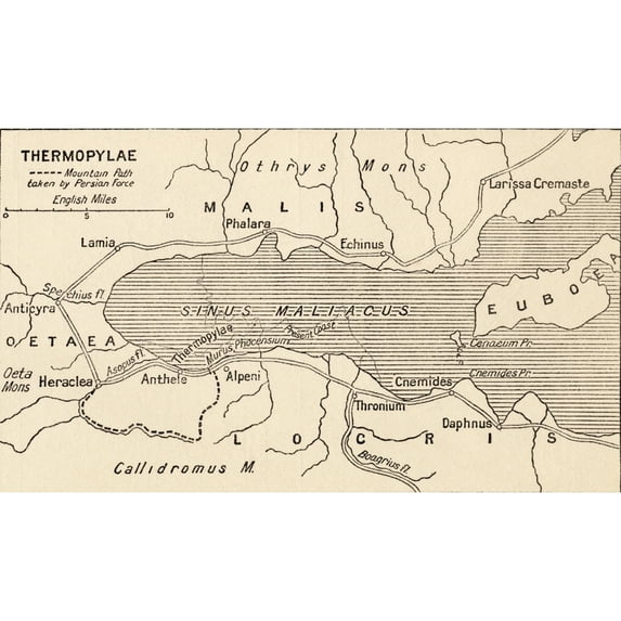 Map Of Thermopylae Greece. From The Book Atlas Of Ancient And Classical Geography Published 1928. by Ken Welsh / Design Pics