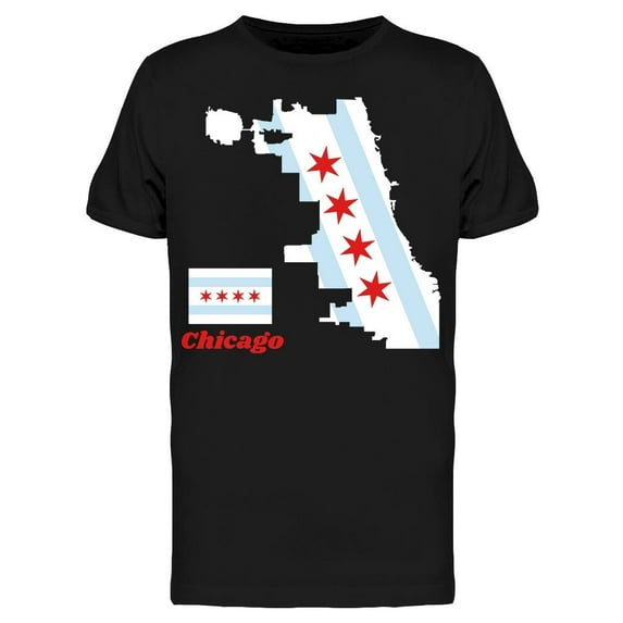 Map Outline Chicago T-Shirt Men -Image by Shutterstock, Male x-Large