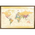thumbnail image 1 of Map - Pastels Wall Poster, 22.375" x 34", Framed, 1 of 3