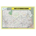 thumbnail image 1 of Map of Pennsylvania 36x54 Large Detailed Roads and Highways, Maryland State with All Cities, Parks and Landmarks - Glossy Photo Paper Wall Map Poster Print, 1 of 5