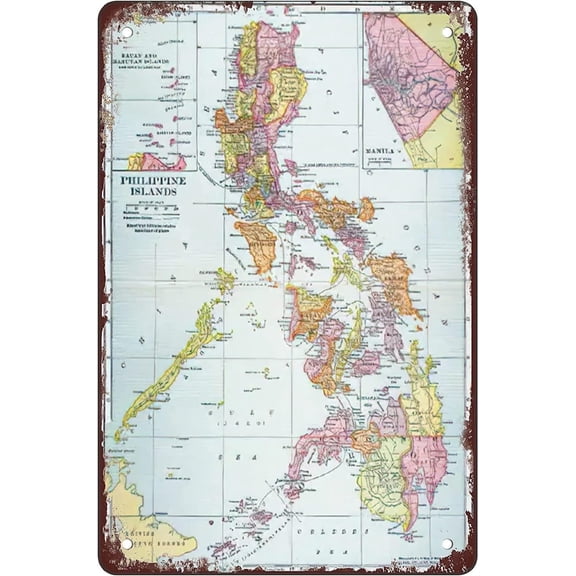Map Philippines 1905 Vintage Maps Poster Old Maps For Living Room Bedroom Office Wall Decoration 812inch