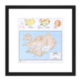 thumbnail image 1 of Map Political Cia 1973 Iceland Information Old Reproduction 8X8 Inch Square Wooden Framed Wall Art Print Picture with Mount, 1 of 4
