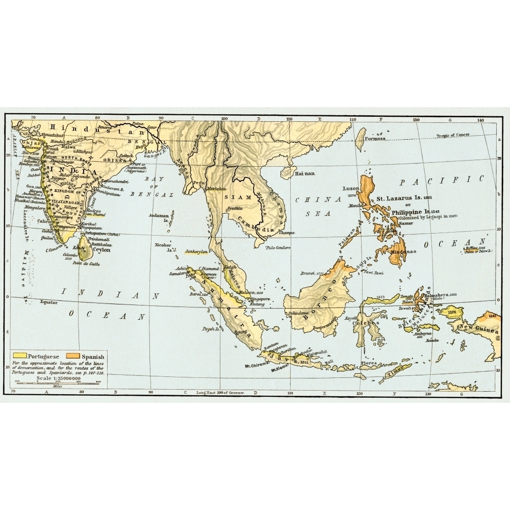Map Of The Portuguese Colonial Dominions In India And The Malay ...