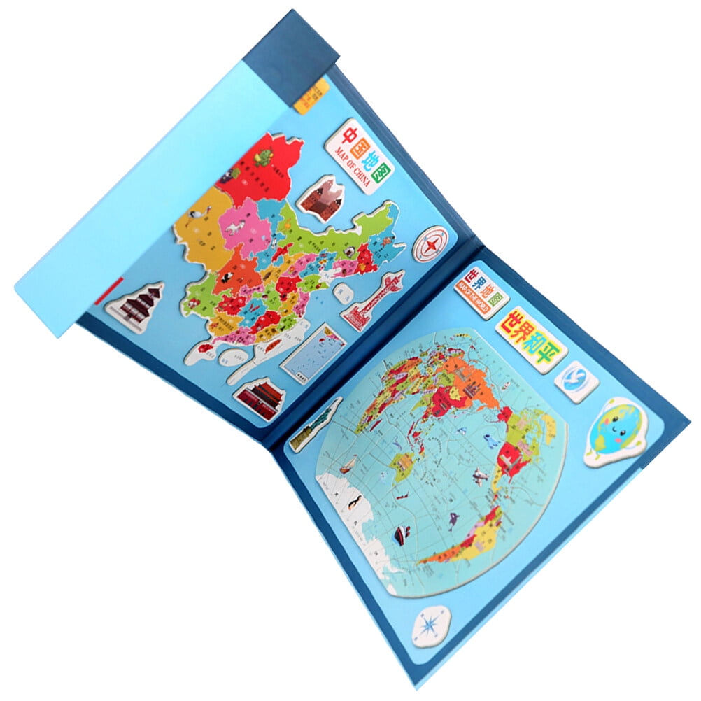 Map Puzzle, 73pcs of One Set Wooden Puzzle World Map Toy