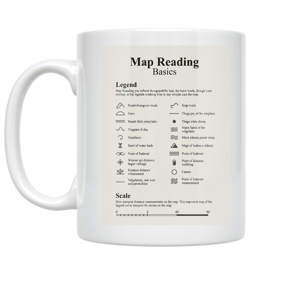 Map Reading Basics Symbols - Navigation Enthusiast - 11 oz Ceramic Coffee Mug