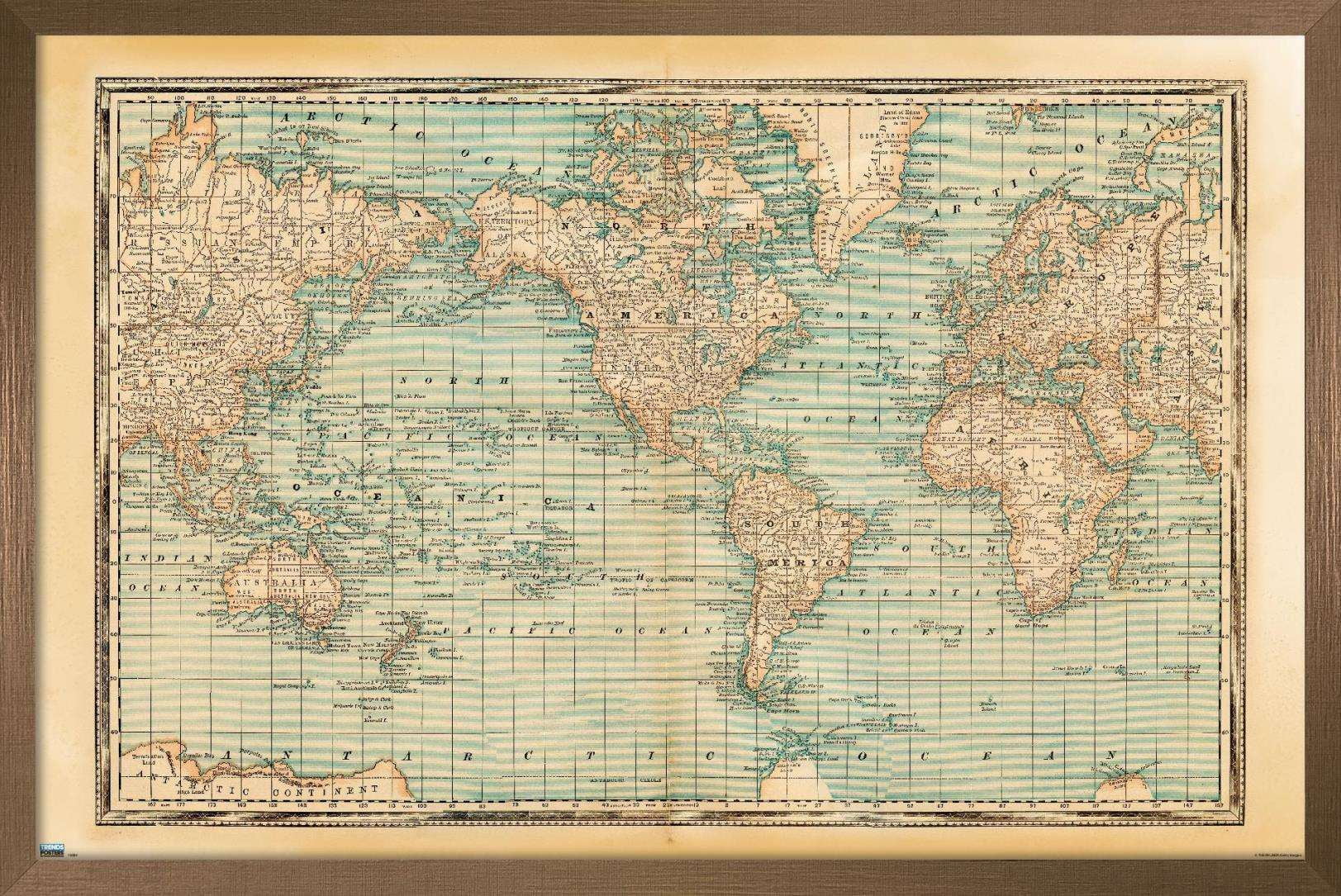 Map - Rustic Wall Poster, 14.725