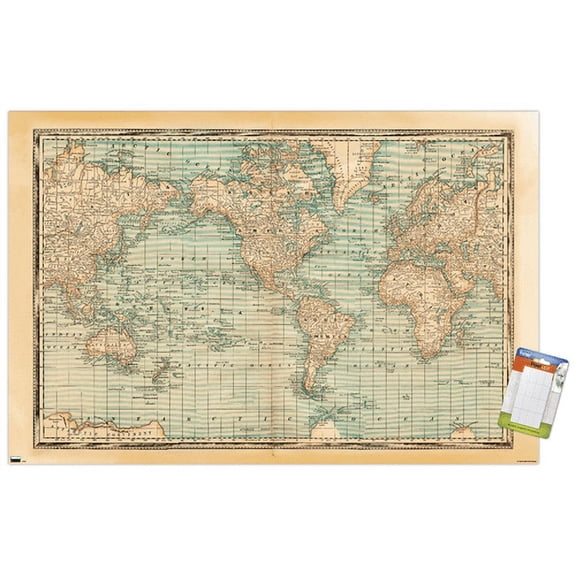 Map - Rustic Wall Poster, 14.725" x 22.375"
