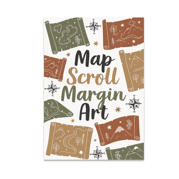 Map Scroll Margin Art Poster - Creative Decor Enthusiast - 13x19 Poster Print