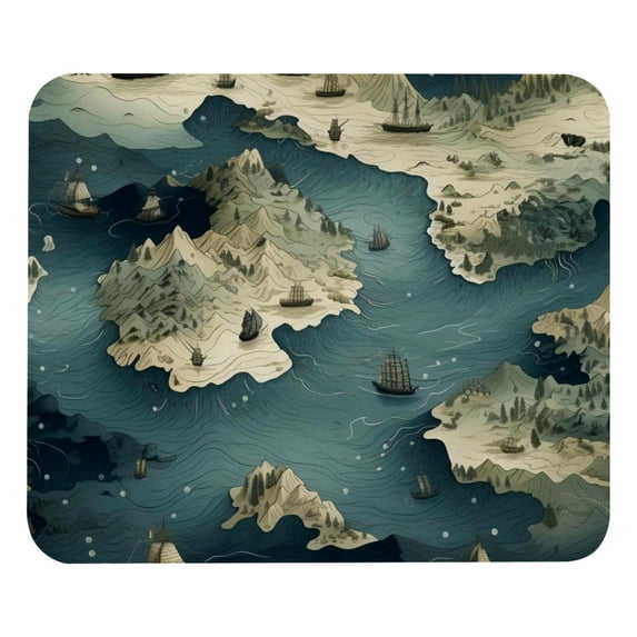 Map Section Gaming Mouse Pad, Desk Mat, 8.3x9.8 Inch, Non-Slip Rubber Bottom, Printed, Suitable for Office and Gaming