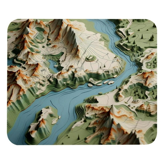 Map Section Square Desk Mat Mouse Mat Mouse Pad, 8.3x9.8 Inch, Non-Slip Rubber Bottom, Printed, Suitable for Office and Gaming
