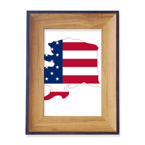 Map Stars Stripes Flag Shape Alaka USA Photo Frame Exhibition Display Art Desktop Painting