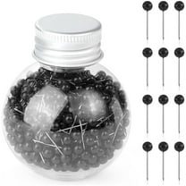 Map Tacks Push Pins 600 Pieces 1/8 inch Diameter Plastic Round Head and Steel Needle Points,Sewing Pins Straight Pins Used for Marking Variety DIY Craft Office and Home on Map Cork Boards, Black