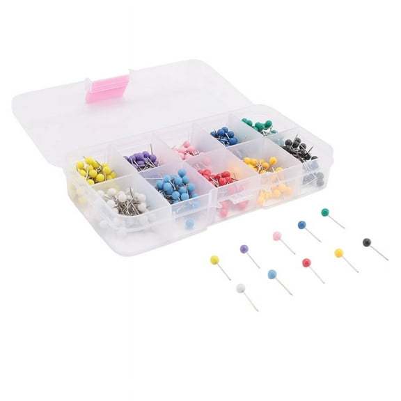 Map Tacks Push Pins Plastic with Steel Point, 4mm, 500 Pieces