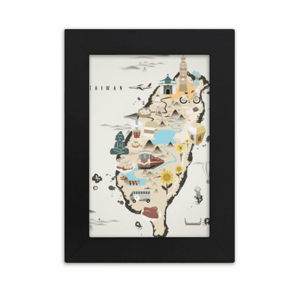 Map Taiwan Travel Features Desktop Photo Frame Picture Display Art Painting Exhibit