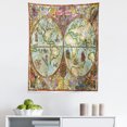 thumbnail image 1 of Map Tapestry, Colorful Watercolor Effect Painted Vintage Illustration of Antique Atlas World Earth, Fabric Wall Hanging Decor for Bedroom Living Room Dorm, 5 Sizes, Multicolor, by Ambesonne, 1 of 1