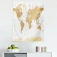 thumbnail image 1 of Map Tapestry, Detailed World in Warm Earthy Tones Country Names on Plain Backdrop, Fabric Wall Hanging Decor for Bedroom Living Room Dorm, 5 Sizes, Sand Brown Beige and White, by Ambesonne, 1 of 1