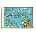 thumbnail image 1 of Map of the Territory of Hawaii - American Samoa - Pictorial Map - Vintage Pictorial Map by Ruth Taylor White c.1935 - 8 x 12 inch Vintage Wood Art Sign, 1 of 4
