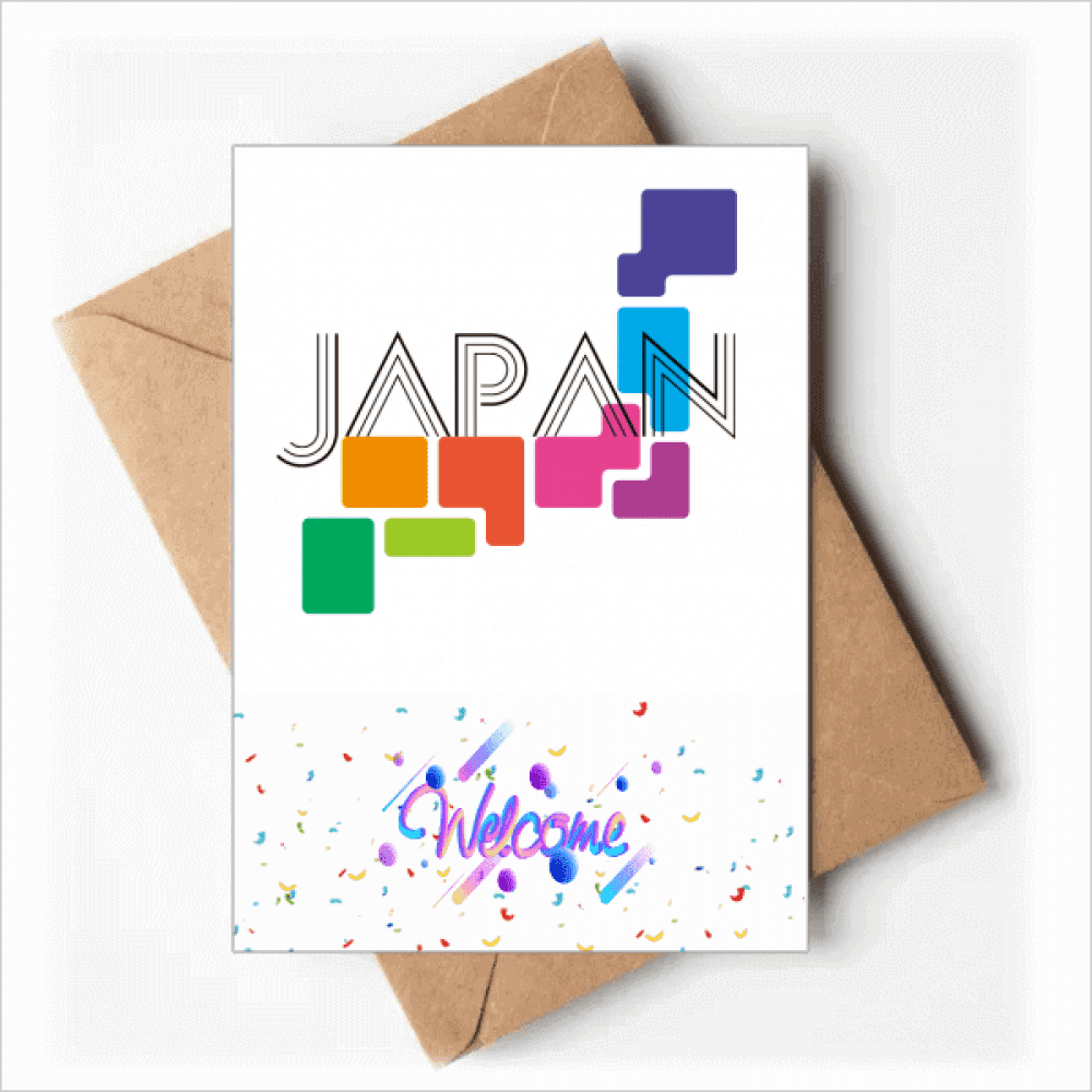 Map Tokyo Games Japan Art Deco Fashion Welcome Back Greeting Cards Envelopes Blank