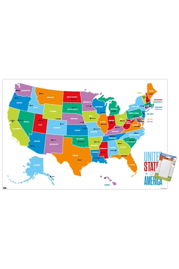 Map - United States Of America 2022 Wall Poster, 22.375" x 34"