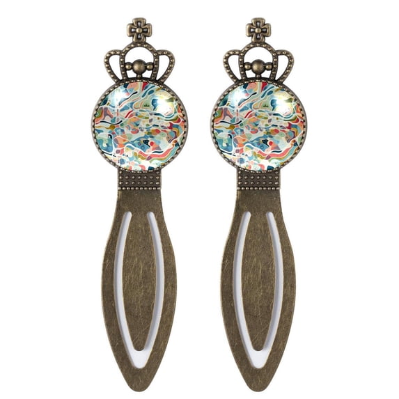 Map Vintage Copper Crown-Shaped Bookmarks: Stainless Steel Reading Accessories - Gift for Book Lovers and Readers