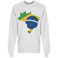 thumbnail image 1 of Map With Brazil Flag  Sweatshirt Men -Image by Shutterstock, Male Medium, 1 of 2