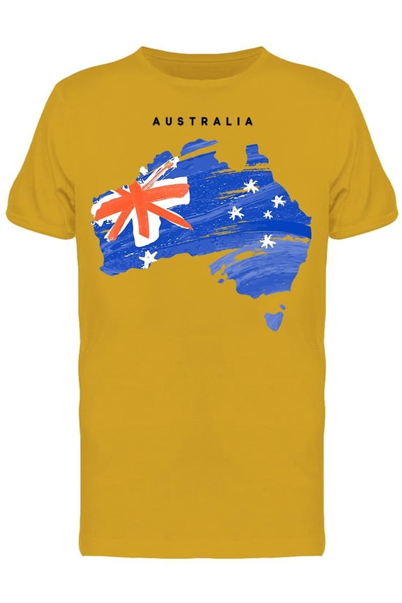 Map With Flag Of Australia. T-Shirt Men -Image by Shutterstock, Male Small