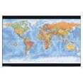thumbnail image 1 of Map - World Time Zones Wall Poster, 14.725" x 22.375", Framed, 1 of 5