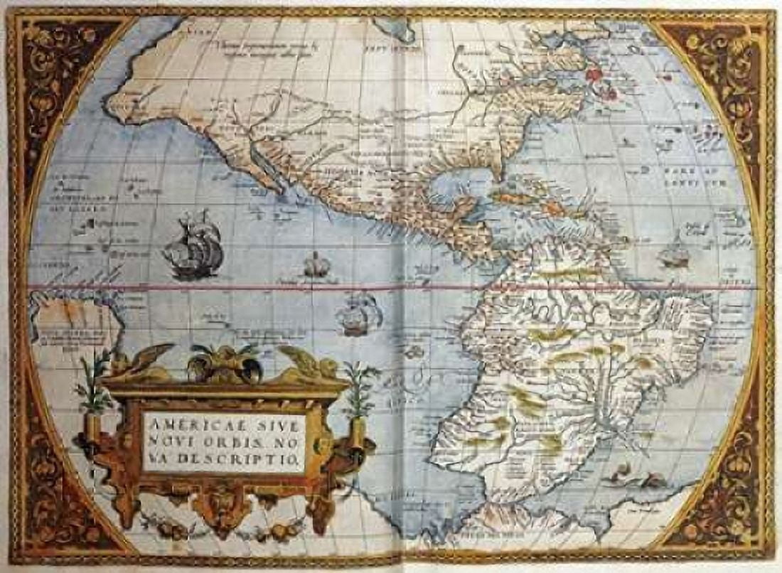 Map of America From Theatrum Orbis Terrarum Canvas Art - Abraham Ortelius (20 x 28)