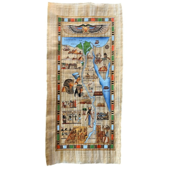 Map of Ancient Egypt, Fun & Educational for Lessons on The Egyptians, for The Classroom Nursery, Detailed Painting of The Nile, 36x16 Inches