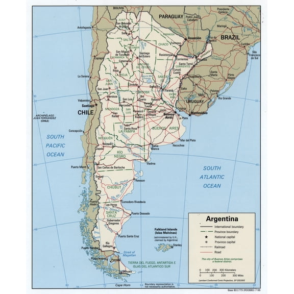 Map of Argentina Poster 【Poster Paper】