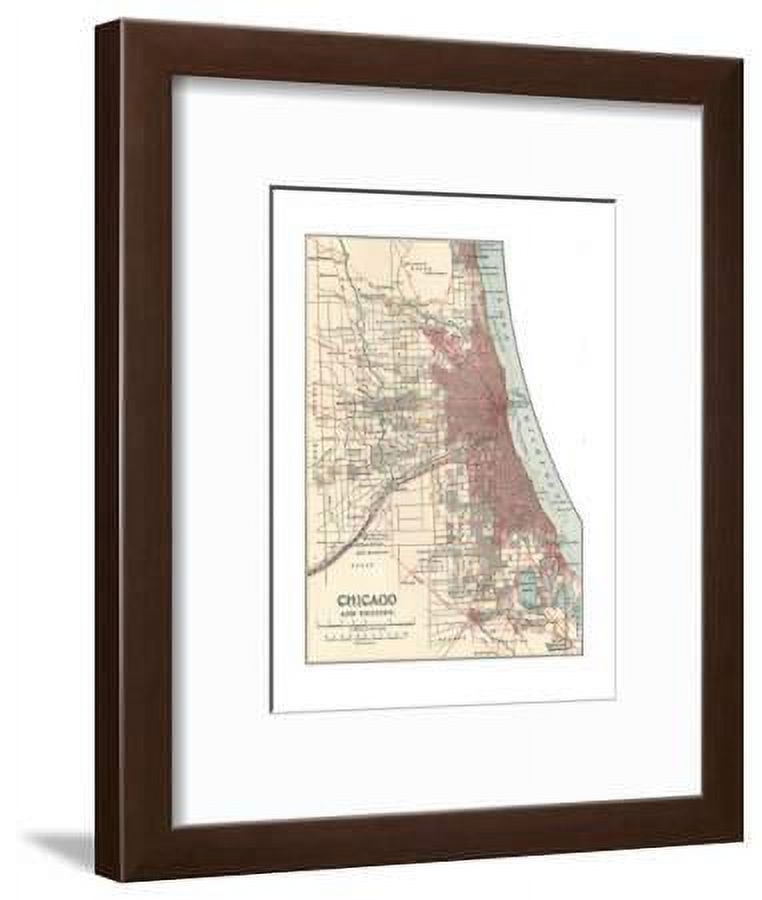 Map of Chicago (C. 1900), Maps, Framed Art Print Wall Art by