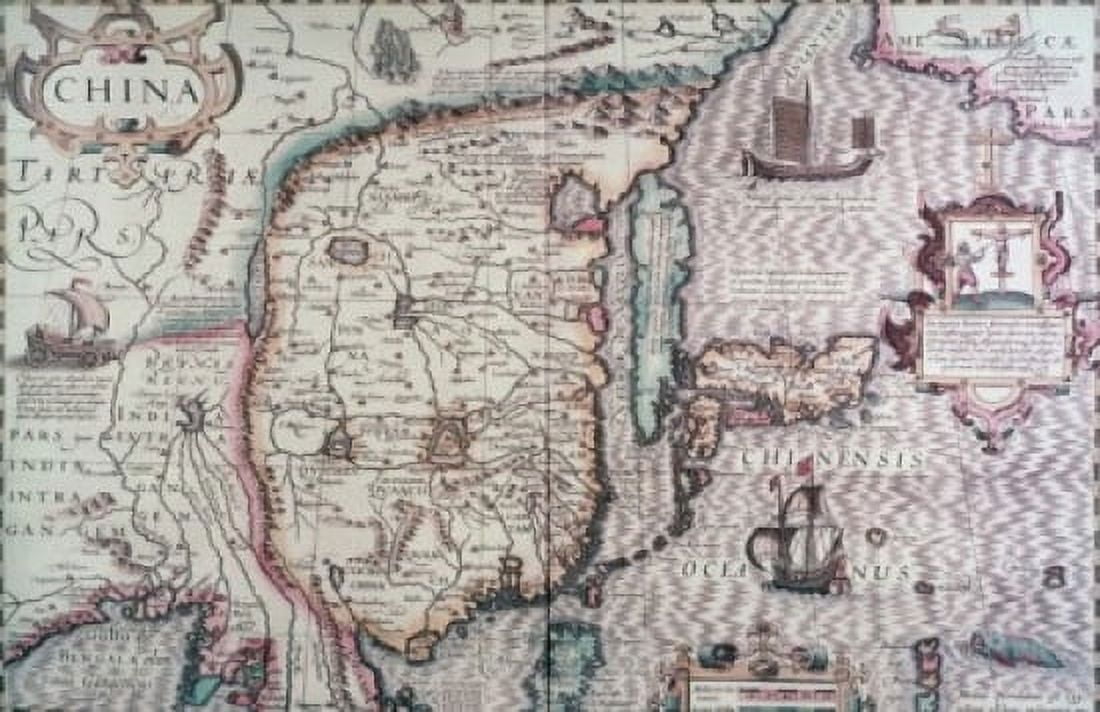 Map of China 17th Century Canvas Art - (24 x 36)