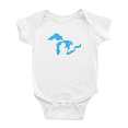 thumbnail image 1 of Map of Great Lakes Lake Champlain Funny Baby Clothes Bodysuits Boy Girl Unisex, 1 of 5