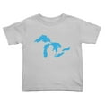 thumbnail image 1 of Map of Great Lakes Lake Champlains Funny Toddler T-Shirts for Boys Girls (Gray, Youth XL), 1 of 5