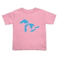 thumbnail image 1 of Map of Great Lakes Lake Champlains Funny Toddler T-Shirts for Boys Girls (Pink, 2T), 1 of 5