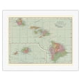 thumbnail image 1 of Map of Hawaii - Hawaiian Islands - Vintage Colored Cartographic Map by C.S. Hammond c.1905 - Fine Art Rolled Canvas Print (Unframed) 20in x 26in, 1 of 4