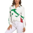 thumbnail image 1 of Map of Italy - Italian Flag Long Sleeve Blouse Woman Streetwear Casual Shirts Summer Oversize Woman Streetwear Clothing Birthday Present, 1 of 7