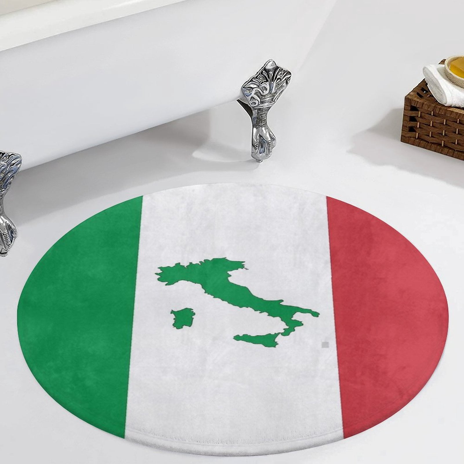 Map of Italy - Italian Flag Round Carpet Circle Rug Outdoor Patio Area ...