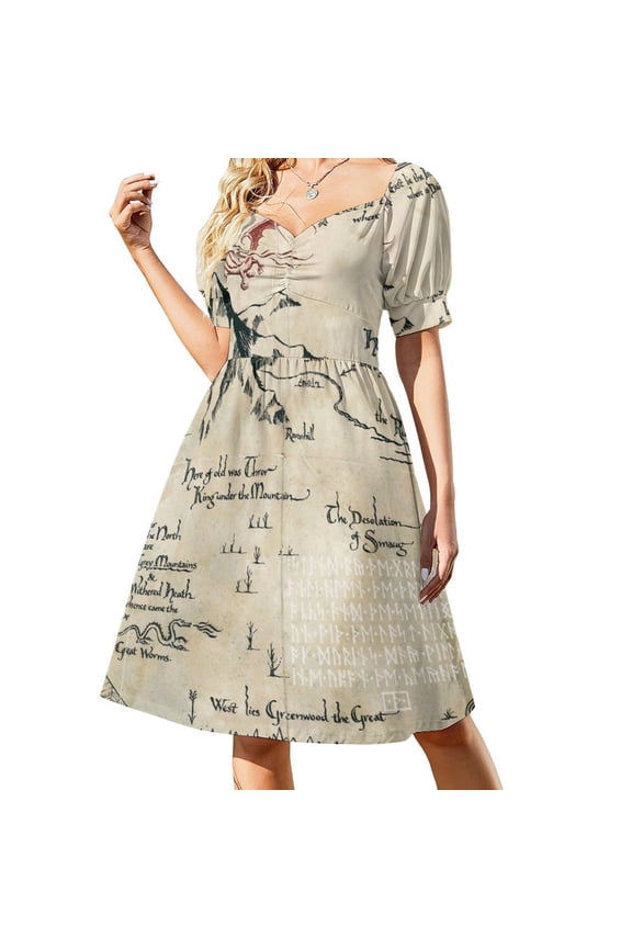 Map of Middle Earth Sleeveless Dress long sleeve dress luxury women's party dress evening prom summer beach dresses