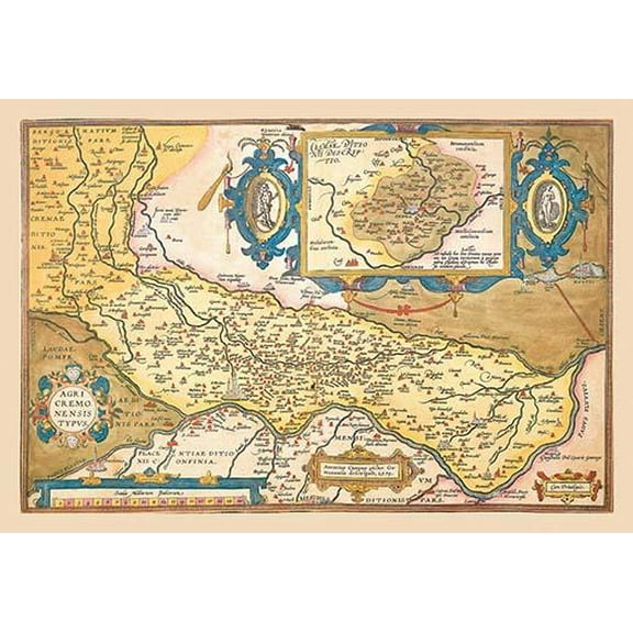 Map of Middle East-Fine Art Canvas Print (20" x 30")