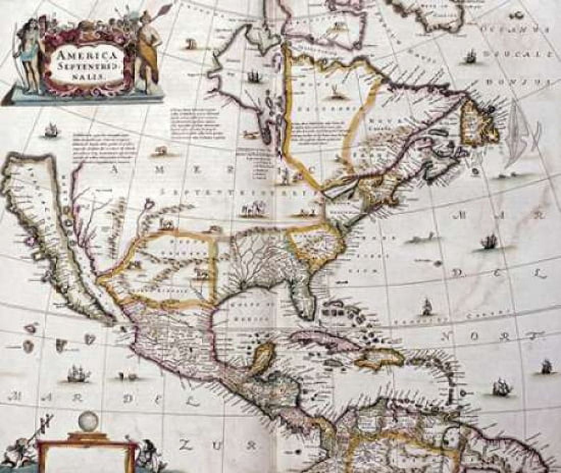 Map of North America 1641 Canvas Art - Joannes Janssonius (24 x 24)