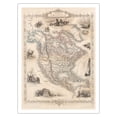 thumbnail image 1 of Map of North America - Central America from Greenland to Panama - Vintage Map by J. Rapkin c.1851 - Fine Art Matte Paper Print (Unframed) 24x32in, 1 of 4