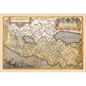 Map of Northern Italy-Fine Art Canvas Print (20" x 30")